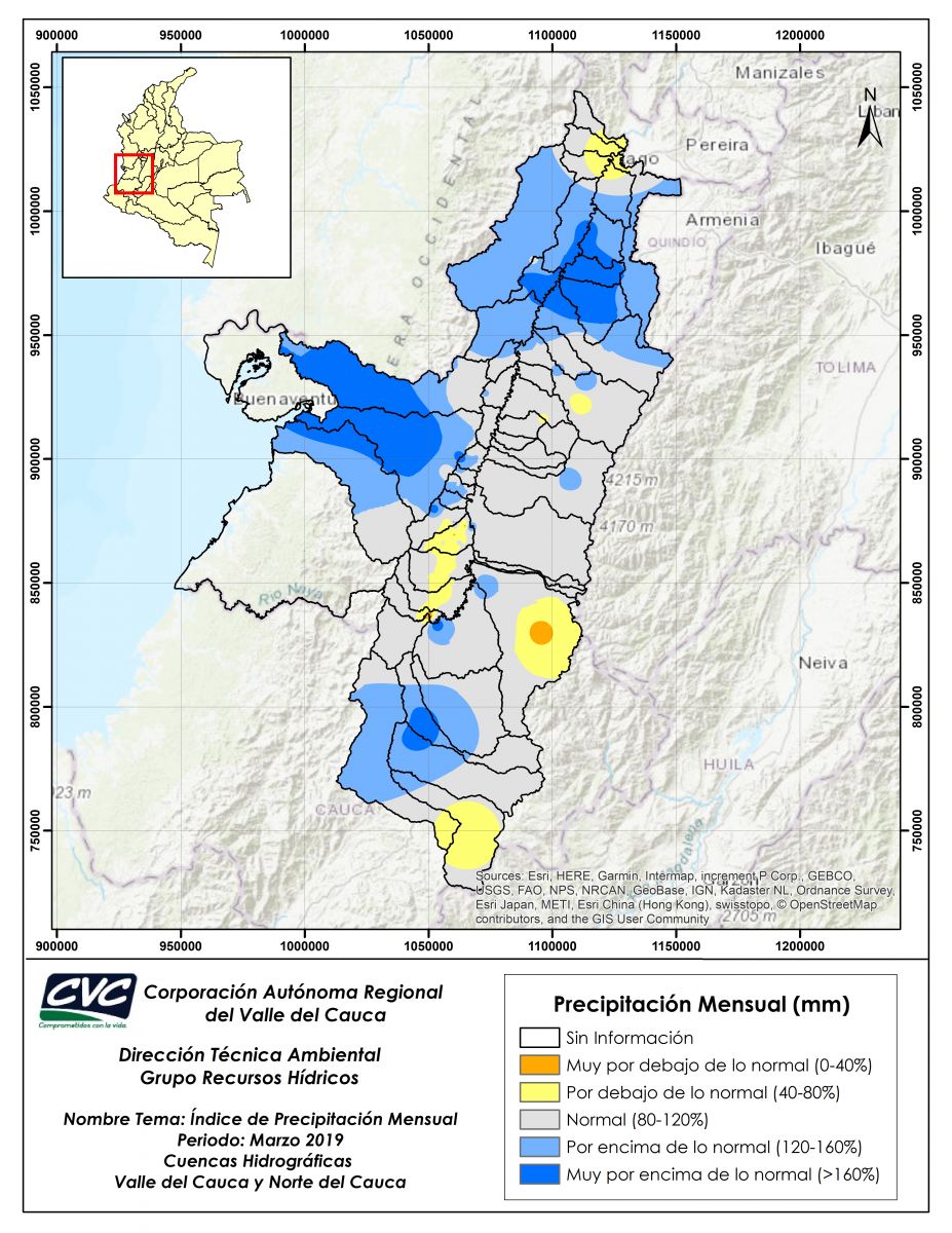 Mapa 2. Índice de precipitación – marzo 2019