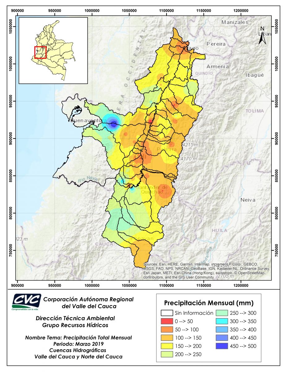 Mapa 1. Precipitación total – marzo 2019